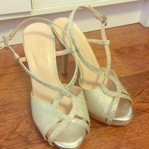 Silver sequin stilettos